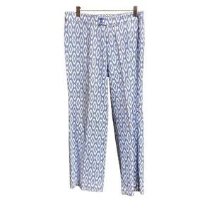 Willi Smith Blue & White  Aztec Linen Blend Pants Size 6